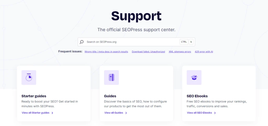 seopress review: Support and Documentation
