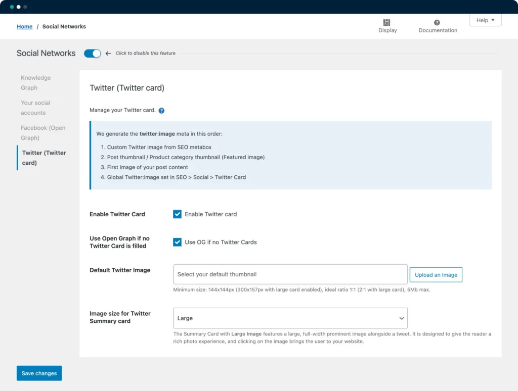 SEOpress review: twitter cards settings